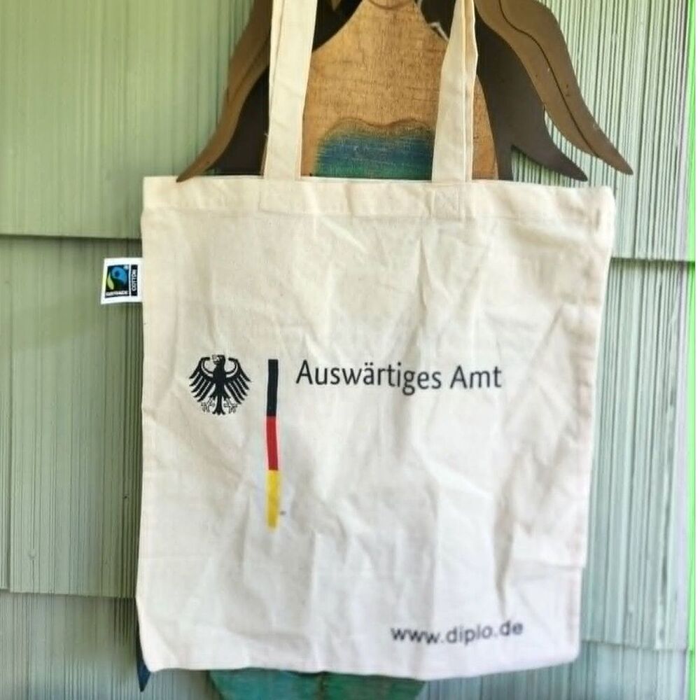 Official German Ministry Tote Bag - RARE Unused Auswärtiges AMt Canvas